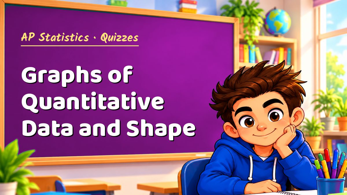 AP Statistics math quiz: Graphs of Quantitative Data and Shape – Maths PDF