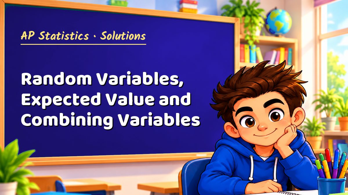 AP Statistics math worksheet solutions: Random Variables, Expected Value and Combining Variables – Maths PDF