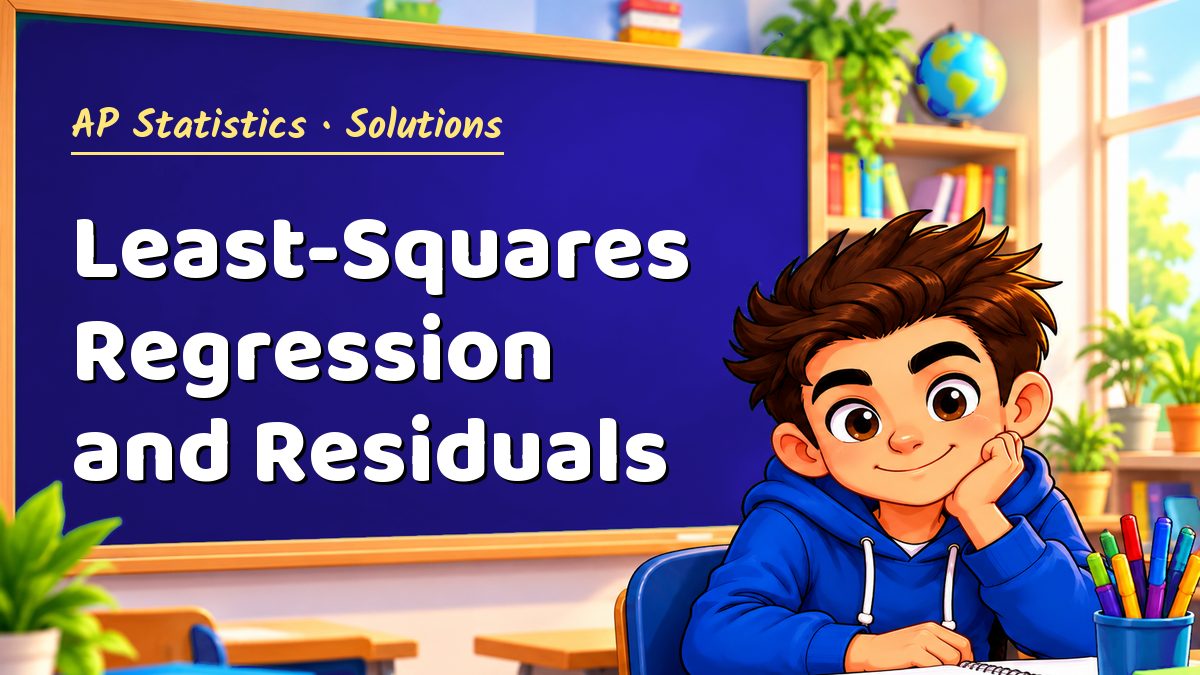 AP Statistics math worksheet solutions: Least-Squares Regression and Residuals – Maths PDF