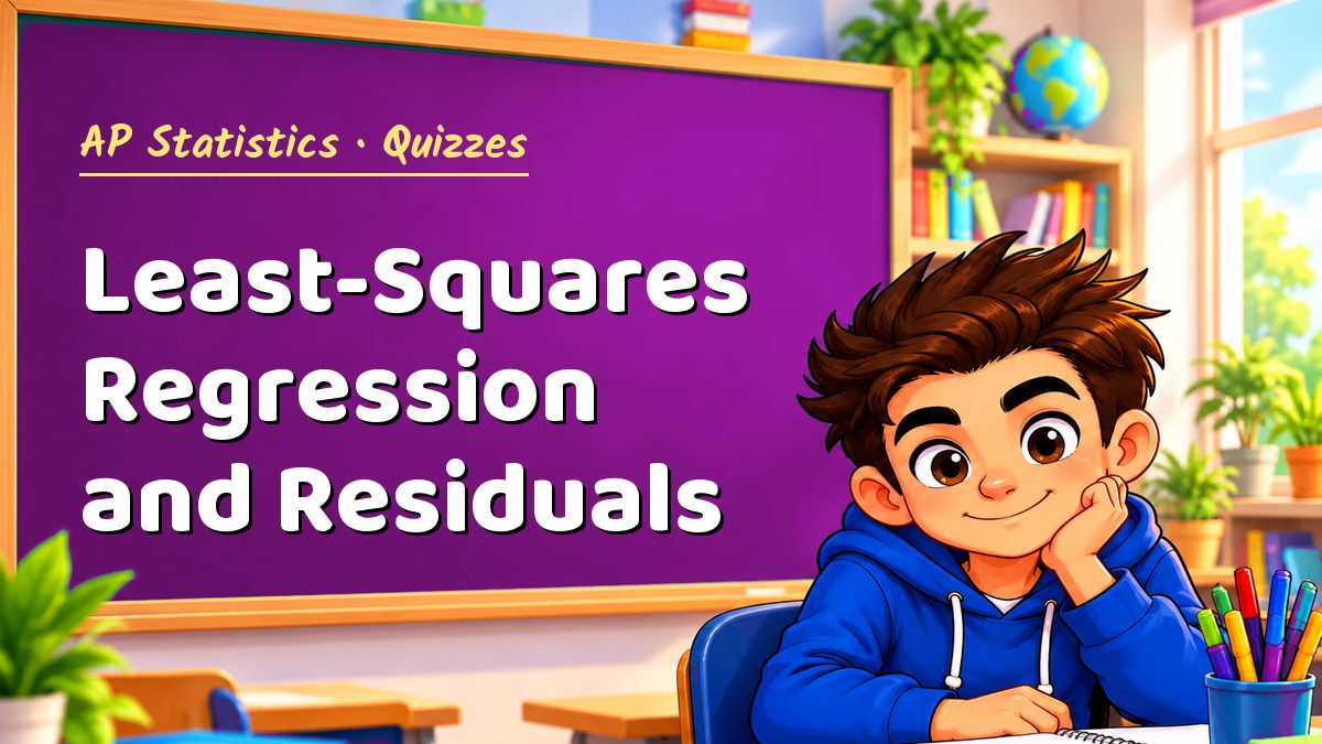 AP Statistics math quiz: Least-Squares Regression and Residuals – Maths PDF