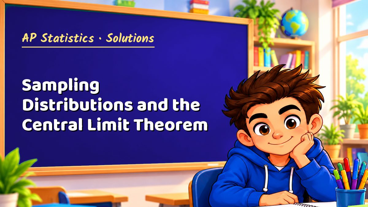 AP Statistics math worksheet solutions: Sampling Distributions and the Central Limit Theorem – Maths PDF