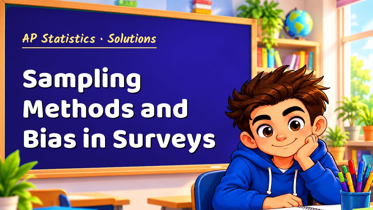 AP Statistics math worksheet solutions: Sampling Methods and Bias in Surveys – Maths PDF