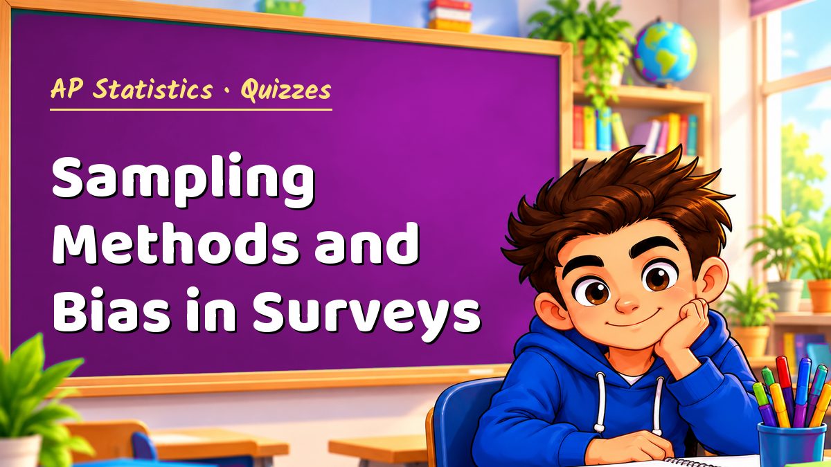AP Statistics math quiz: Sampling Methods and Bias in Surveys – Maths PDF