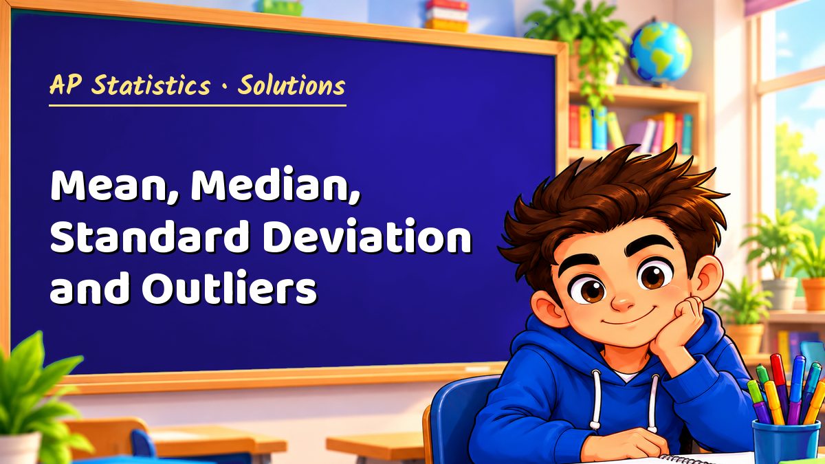 AP Statistics math worksheet solutions: Mean, Median, Standard Deviation and Outliers – Maths PDF