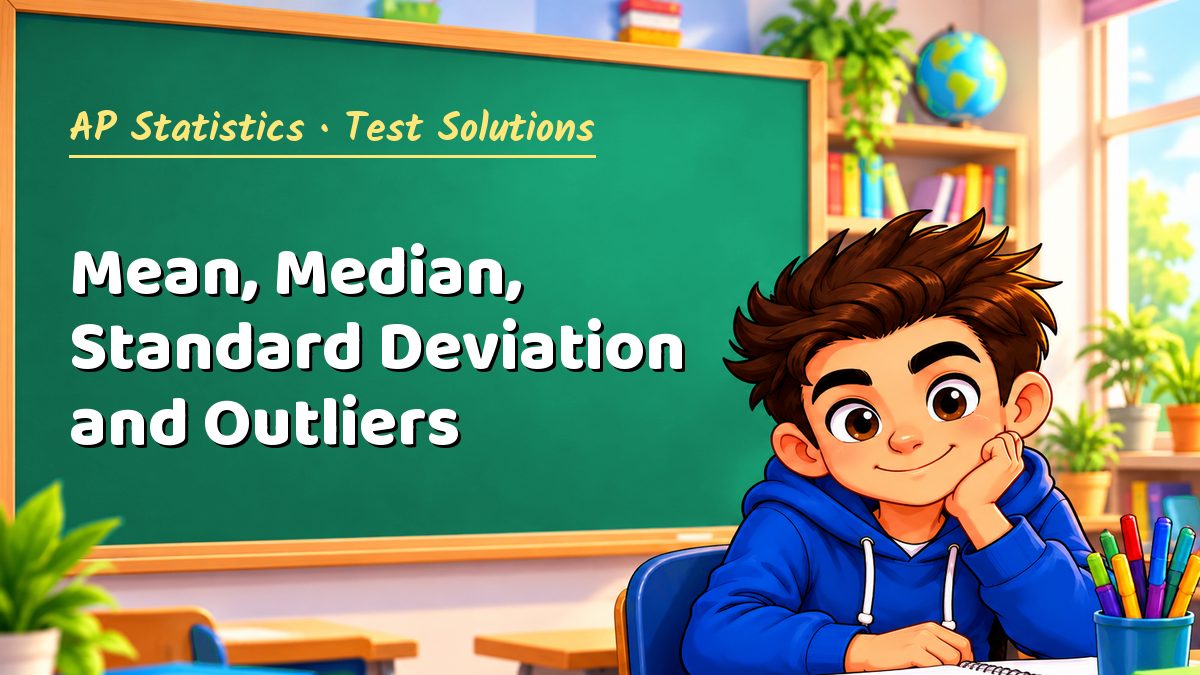 AP Statistics math test solutions: Mean, Median, Standard Deviation and Outliers – Maths PDF