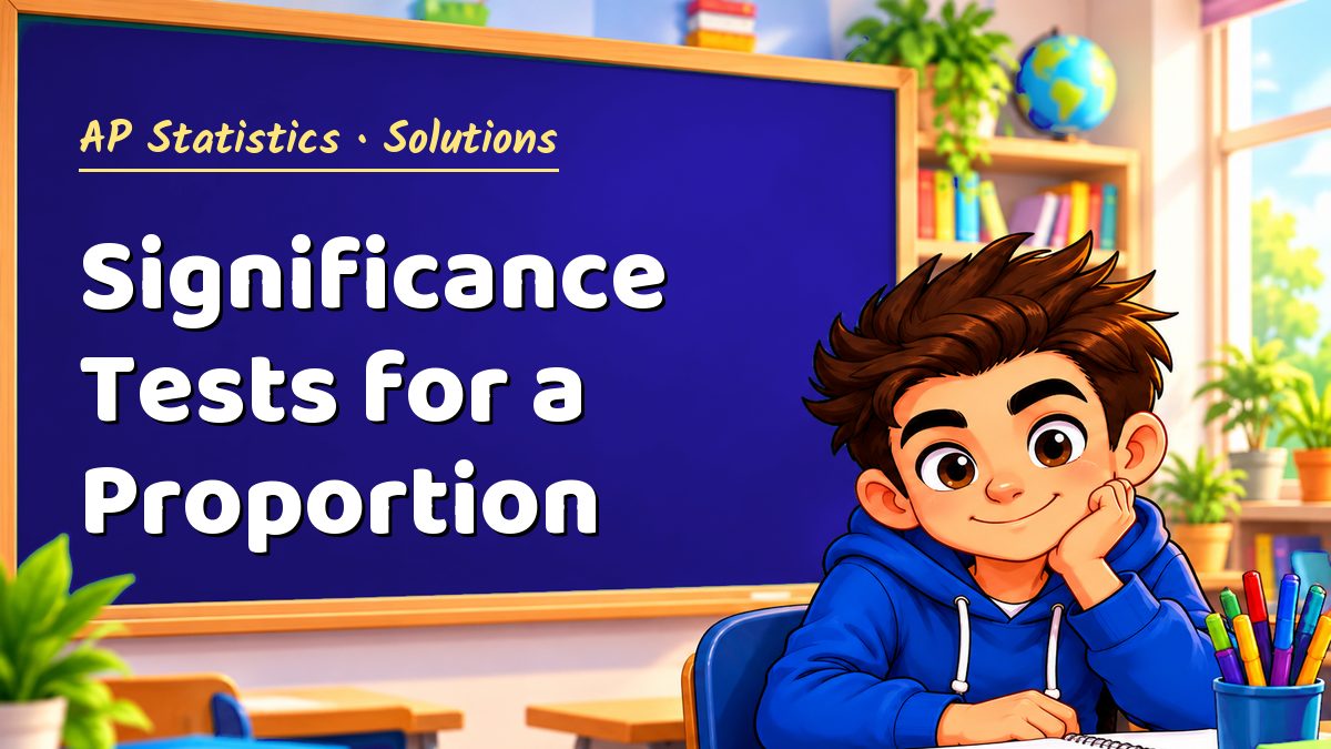 AP Statistics math worksheet solutions: Significance Tests for a Proportion – Maths PDF
