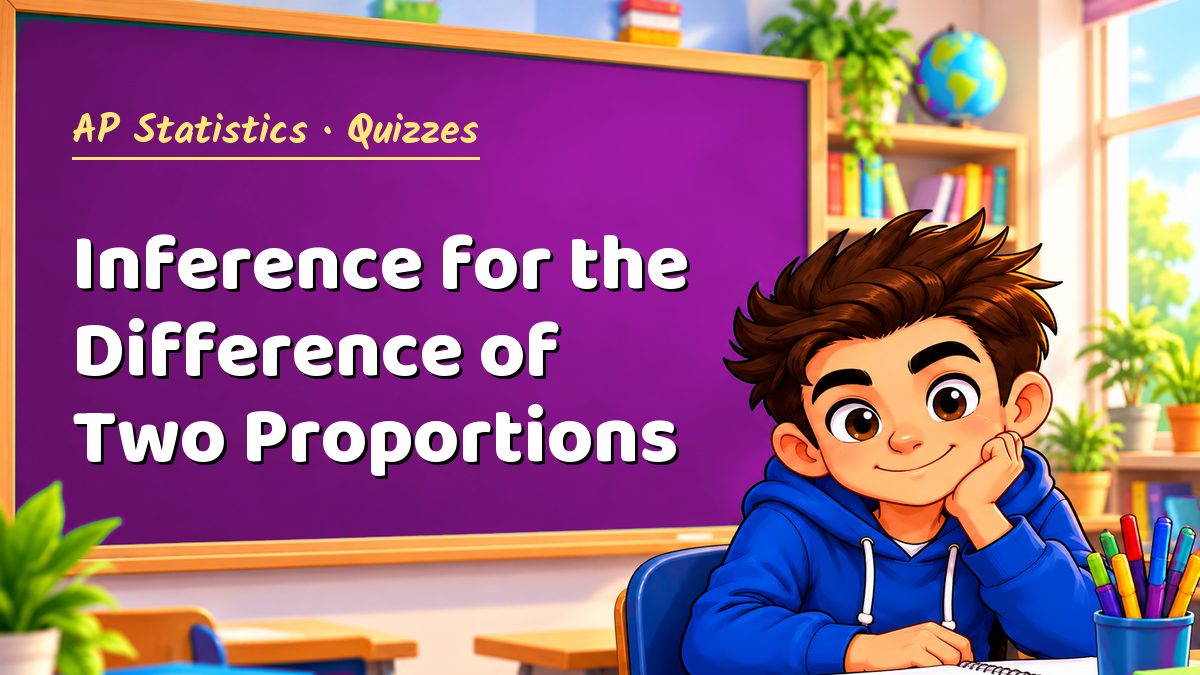 AP Statistics math quiz: Inference for the Difference of Two Proportions – Maths PDF