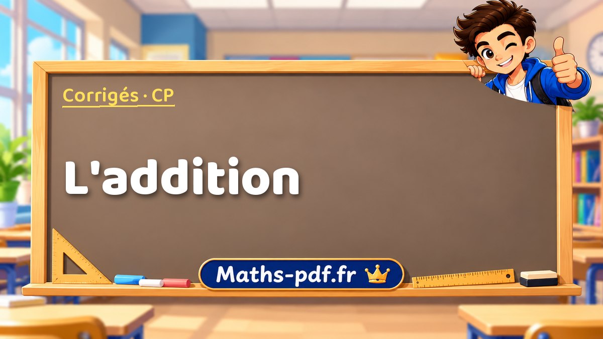 L'addition – Corrigé d'exercices de maths niveau CP sur Maths-pdf.fr