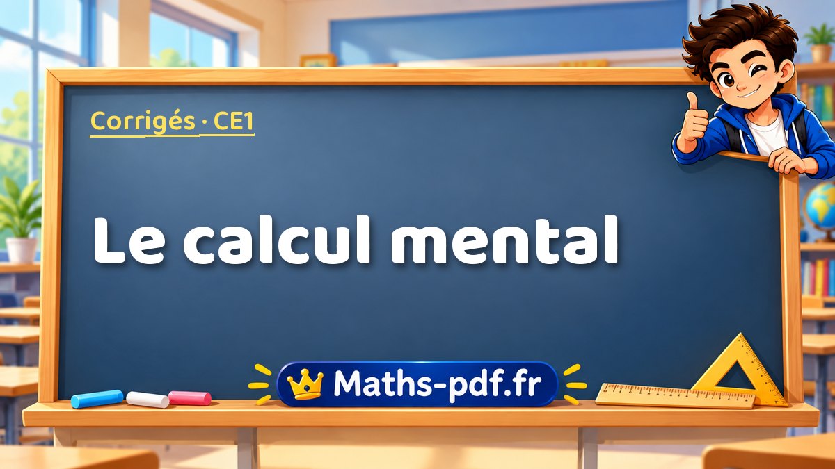 Le calcul mental – Corrigé d'exercices de maths niveau CE1 sur Maths-pdf.fr