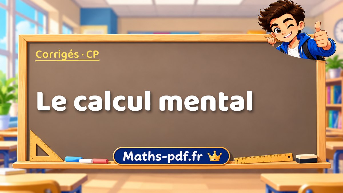 Le calcul mental – Corrigé d'exercices de maths niveau CP sur Maths-pdf.fr