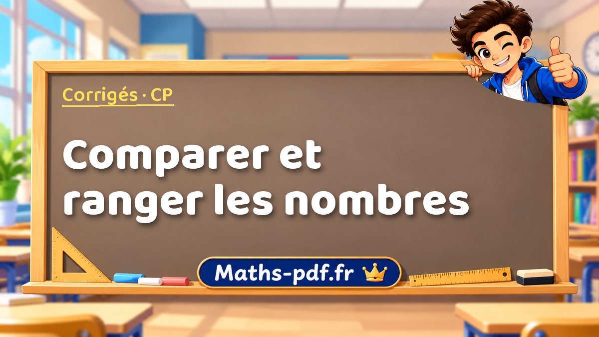 Comparer et ranger les nombres – Corrigé d'exercices de maths niveau CP sur Maths-pdf.fr
