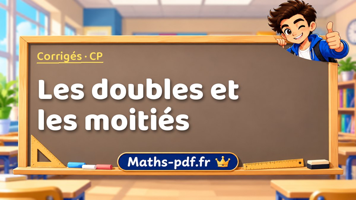 Les doubles et les moitiés – Corrigé d'exercices de maths niveau CP sur Maths-pdf.fr