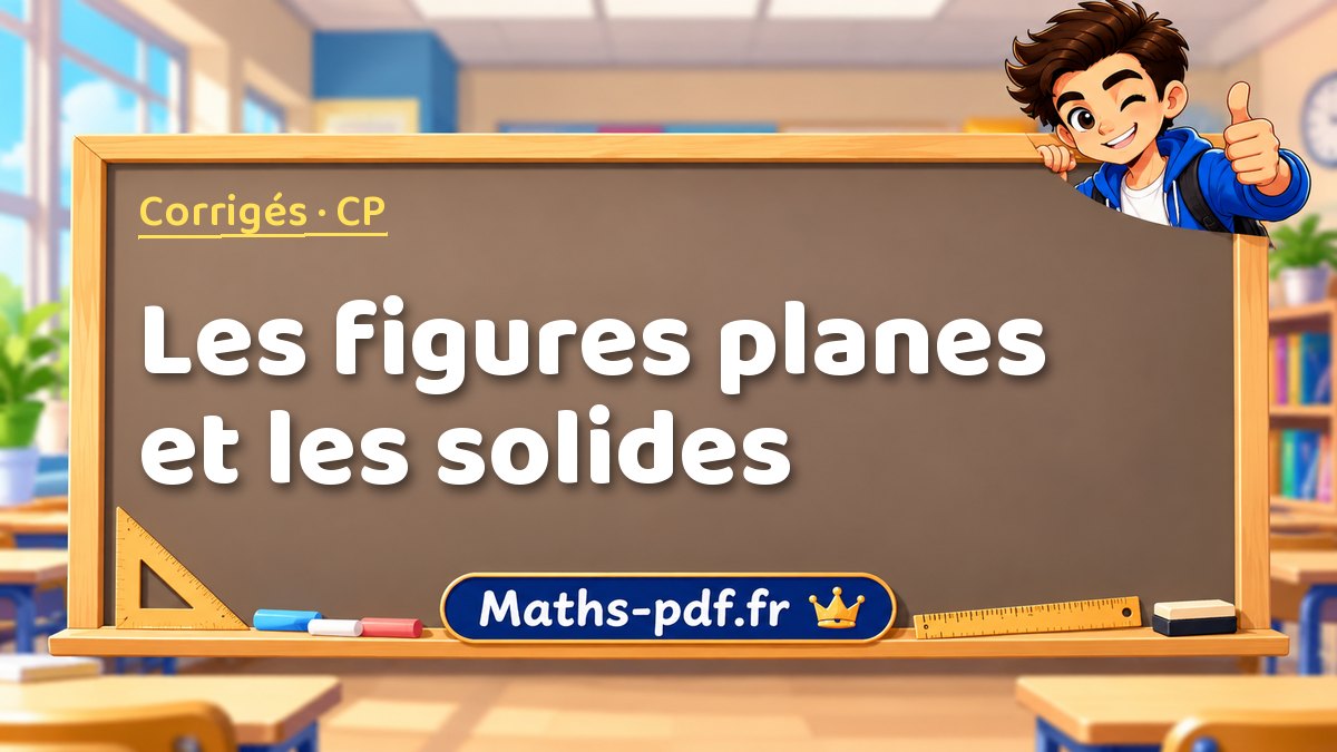 Les figures planes et les solides – Corrigé d'exercices de maths niveau CP sur Maths-pdf.fr