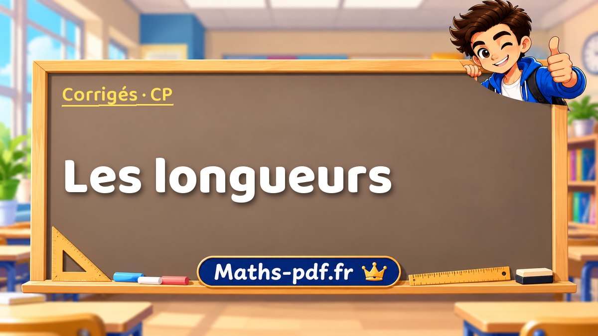Les longueurs – Corrigé d'exercices de maths niveau CP sur Maths-pdf.fr