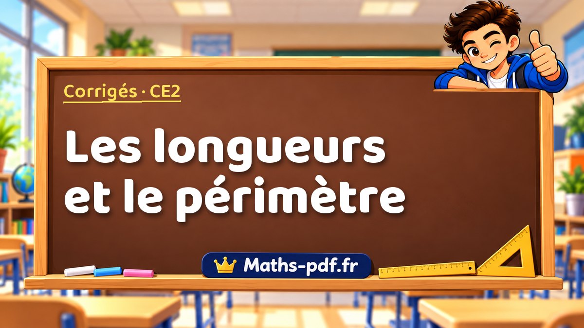 Les longueurs et le périmètre – Corrigé d'exercices de maths niveau CE2 sur Maths-pdf.fr