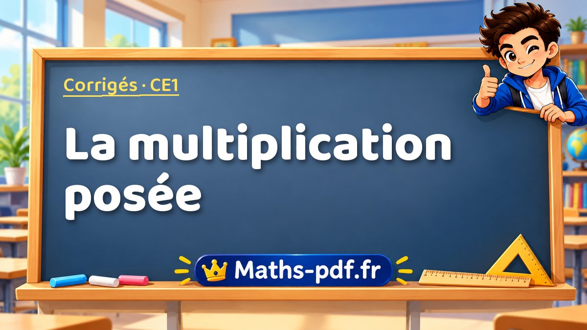 La multiplication posée – Corrigé d'exercices de maths niveau CE1 sur Maths-pdf.fr