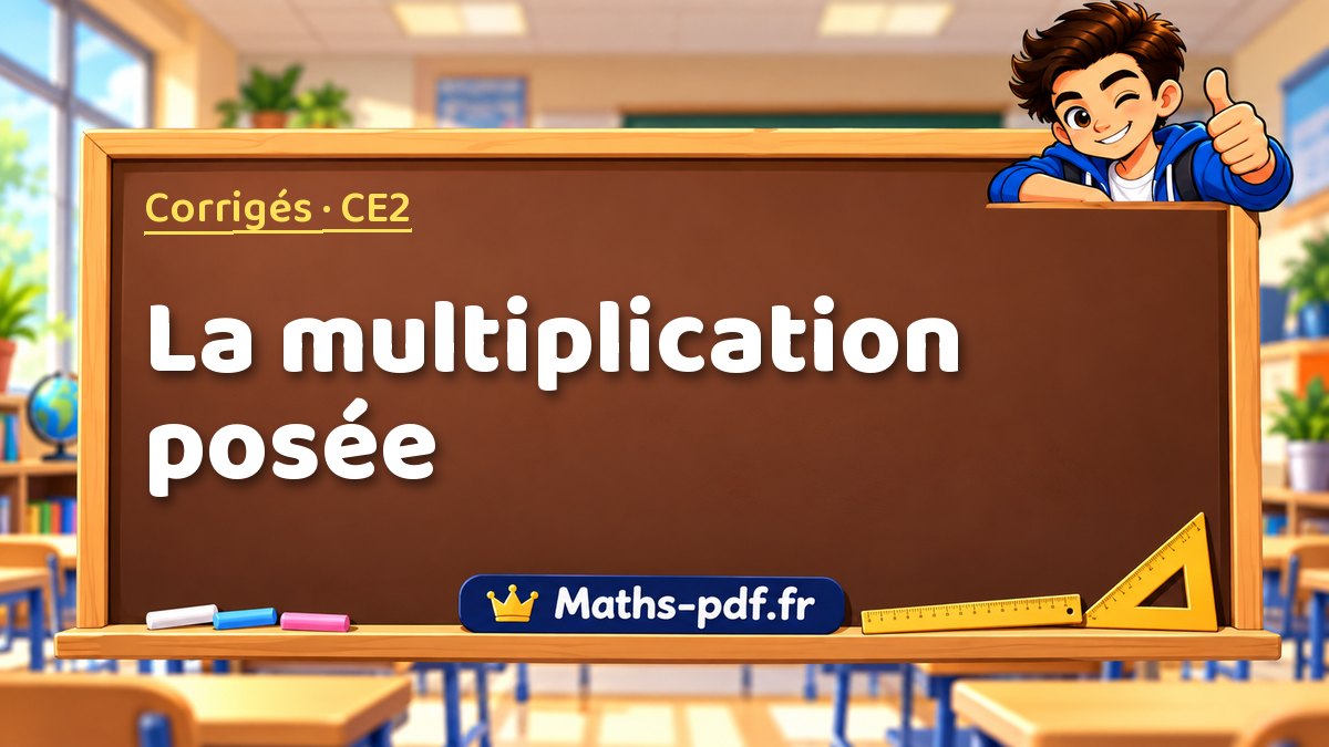 La multiplication posée – Corrigé d'exercices de maths niveau CE2 sur Maths-pdf.fr