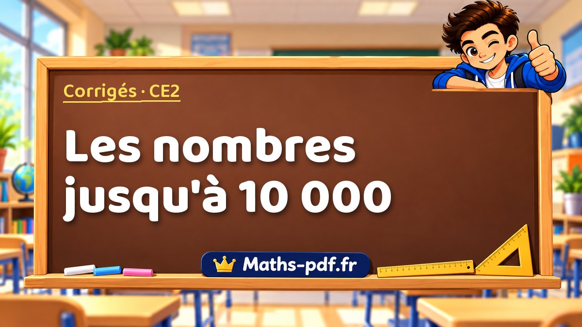 Les nombres jusqu'à 10 000 – Corrigé d'exercices de maths niveau CE2 sur Maths-pdf.fr