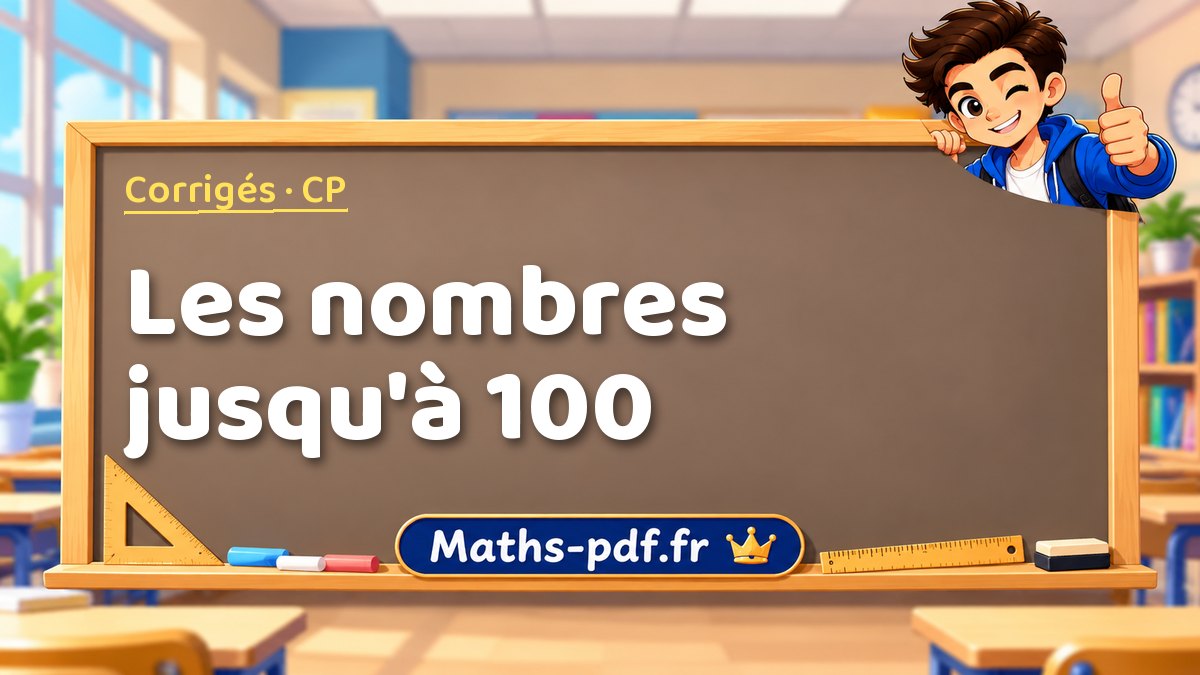 Les nombres jusqu'à 100 – Corrigé d'exercices de maths niveau CP sur Maths-pdf.fr