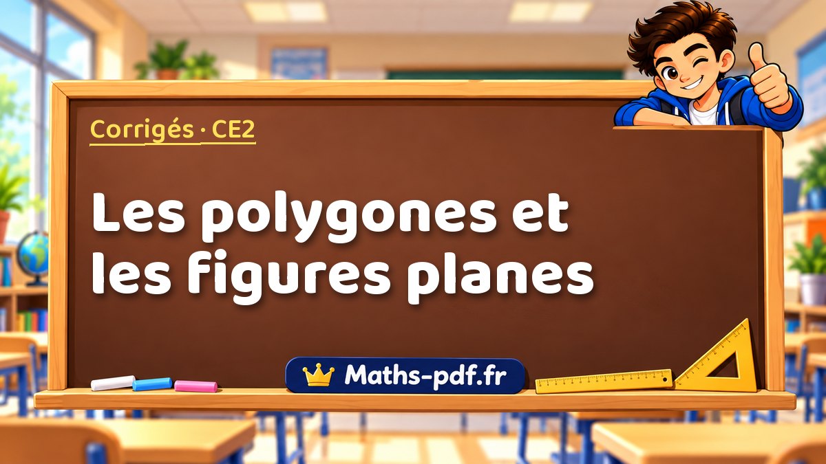 Les polygones et les figures planes – Corrigé d'exercices de maths niveau CE2 sur Maths-pdf.fr