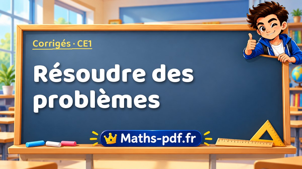 Résoudre des problèmes – Corrigé d'exercices de maths niveau CE1 sur Maths-pdf.fr