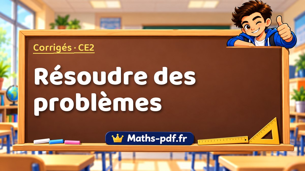 Résoudre des problèmes – Corrigé d'exercices de maths niveau CE2 sur Maths-pdf.fr