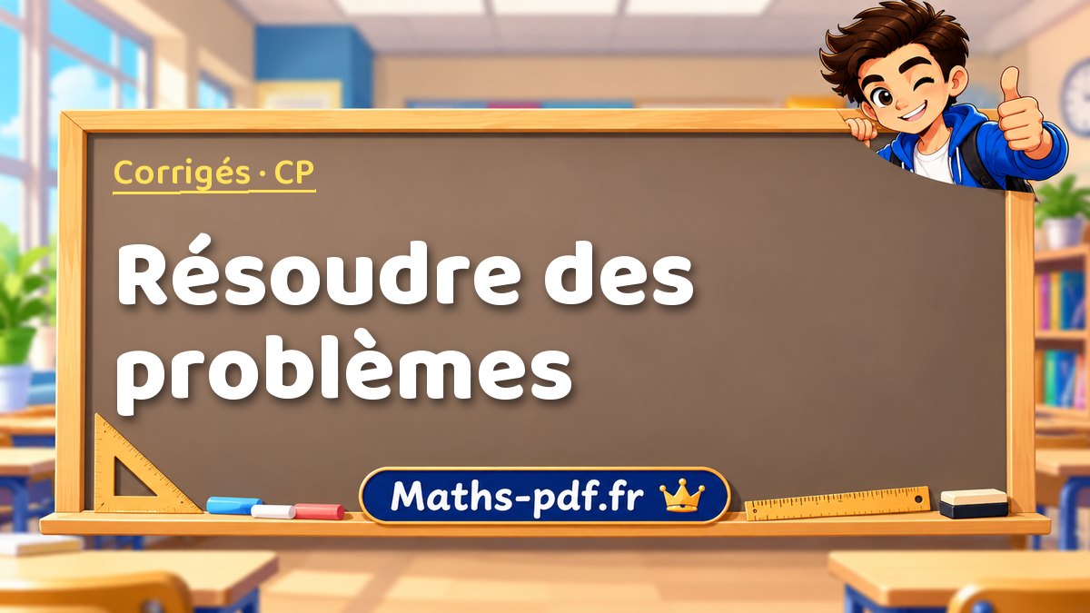 Résoudre des problèmes – Corrigé d'exercices de maths niveau CP sur Maths-pdf.fr