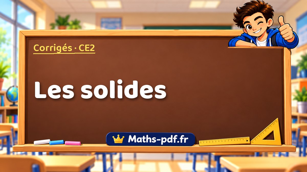 Les solides – Corrigé d'exercices de maths niveau CE2 sur Maths-pdf.fr