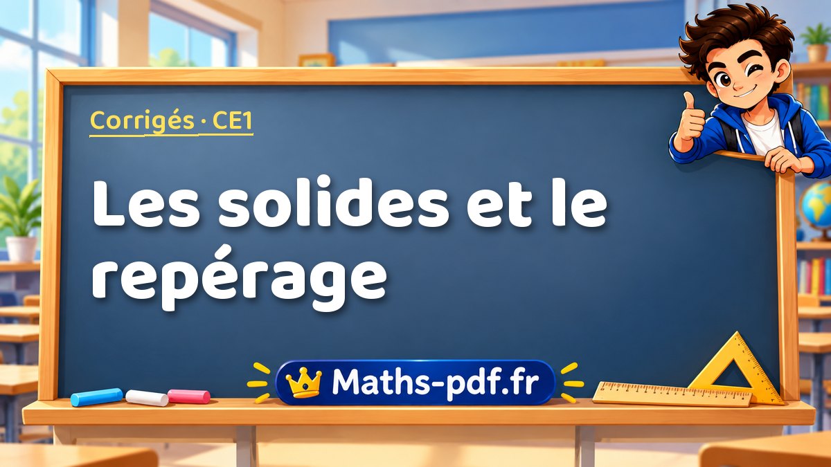 Les solides et le repérage – Corrigé d'exercices de maths niveau CE1 sur Maths-pdf.fr