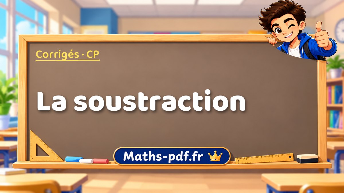 La soustraction – Corrigé d'exercices de maths niveau CP sur Maths-pdf.fr