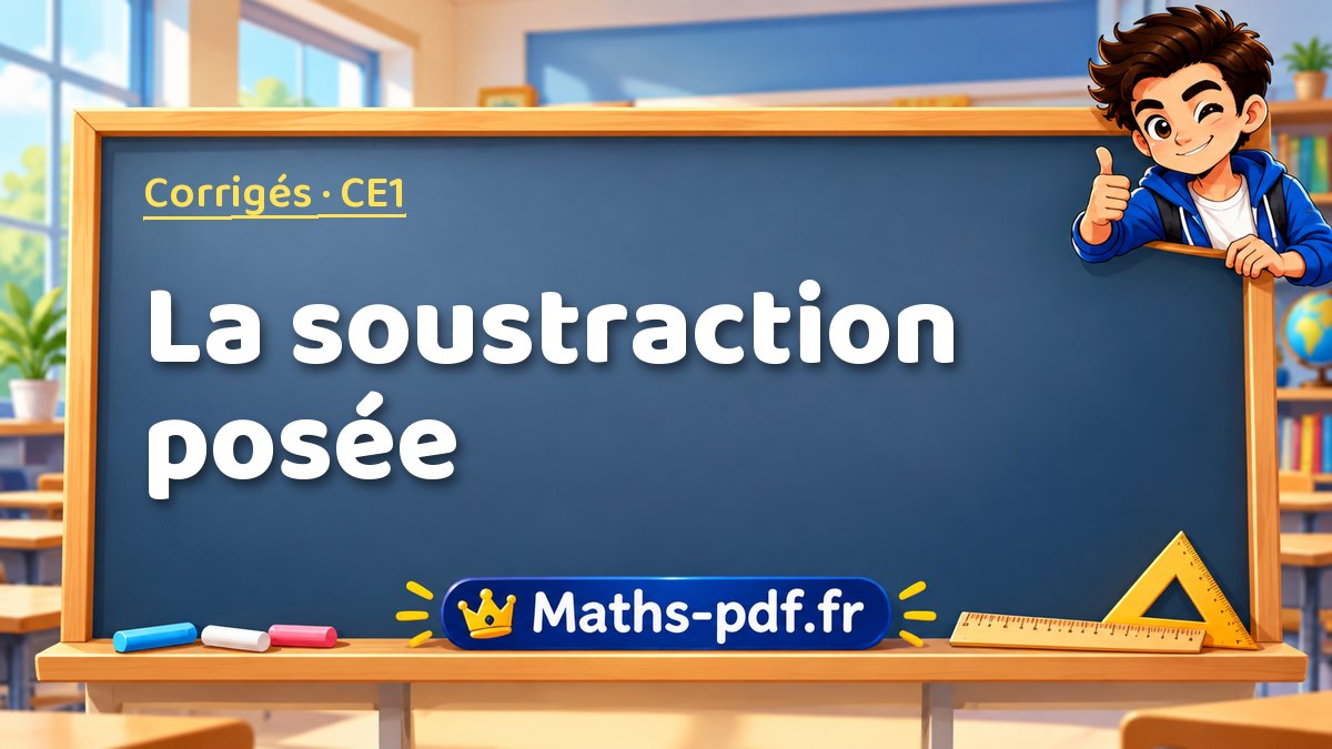 La soustraction posée – Corrigé d'exercices de maths niveau CE1 sur Maths-pdf.fr