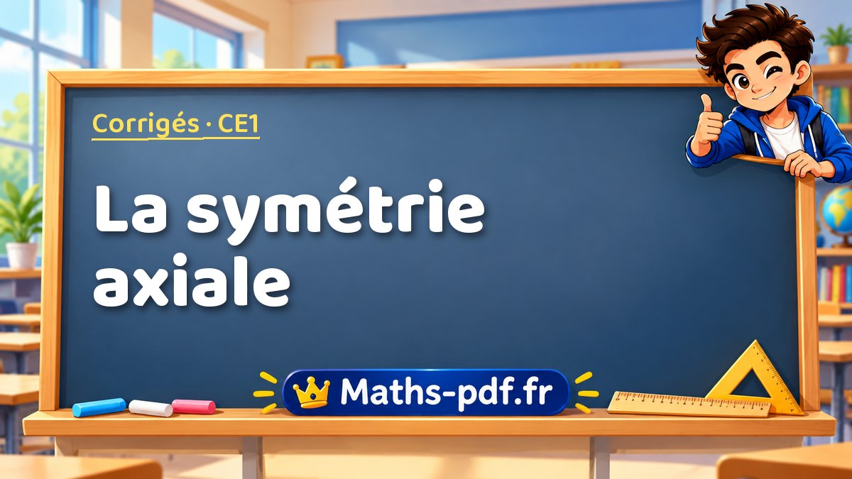 La symétrie axiale – Corrigé d'exercices de maths niveau CE1 sur Maths-pdf.fr