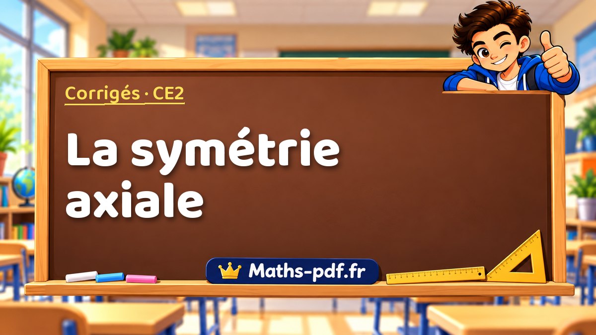 La symétrie axiale – Corrigé d'exercices de maths niveau CE2 sur Maths-pdf.fr