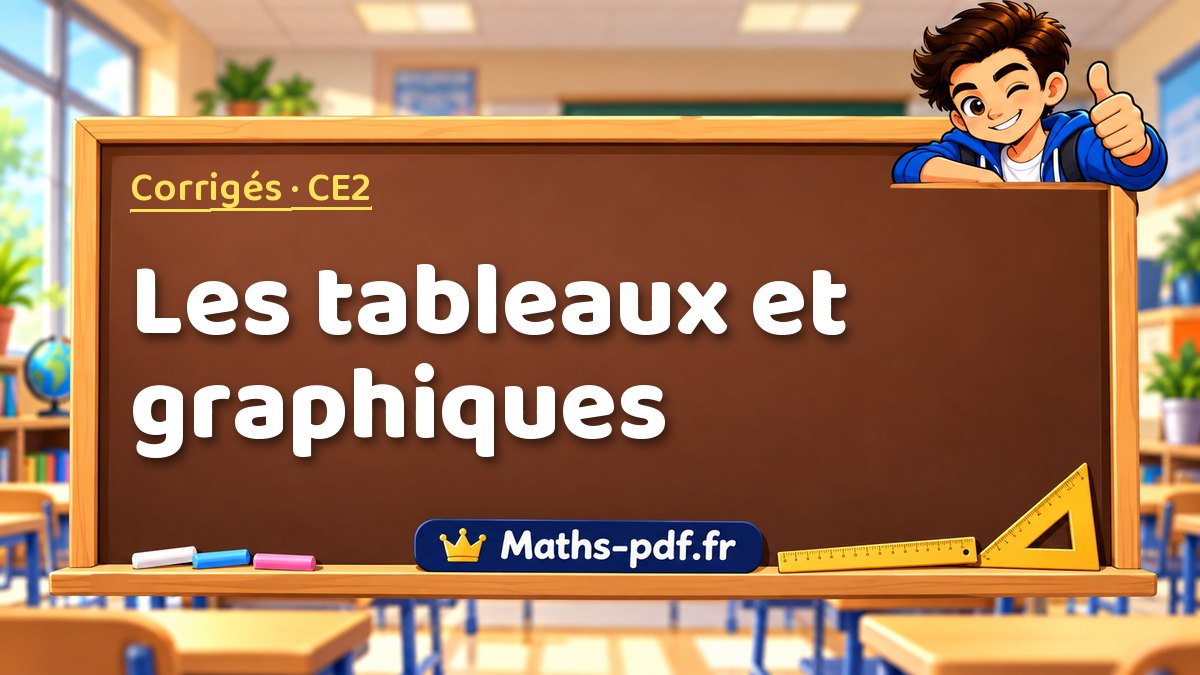 Les tableaux et graphiques – Corrigé d'exercices de maths niveau CE2 sur Maths-pdf.fr