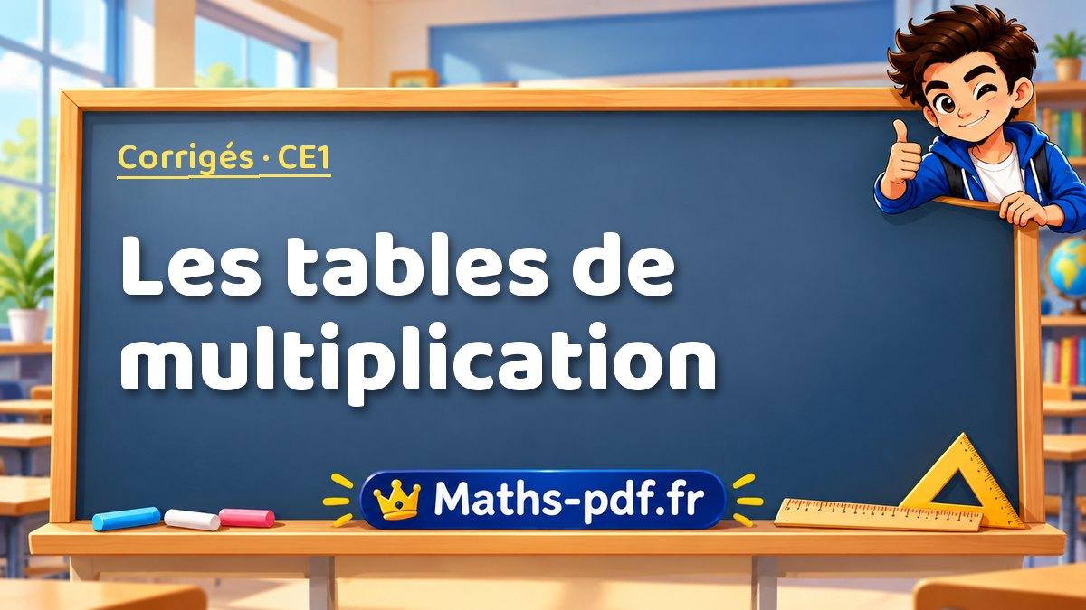 Les tables de multiplication – Corrigé d'exercices de maths niveau CE1 sur Maths-pdf.fr