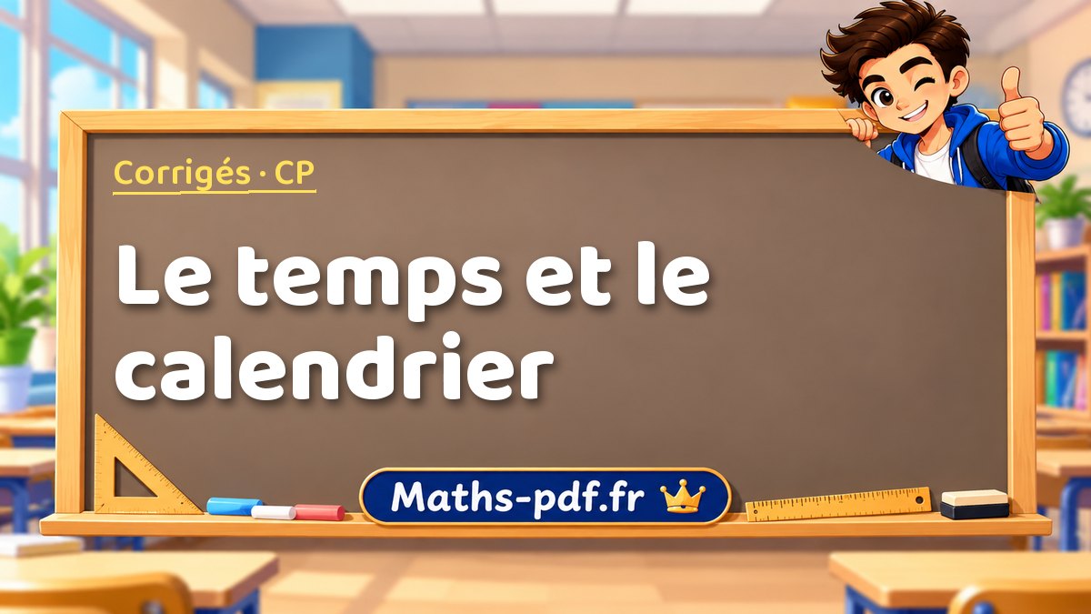 Le temps et le calendrier – Corrigé d'exercices de maths niveau CP sur Maths-pdf.fr