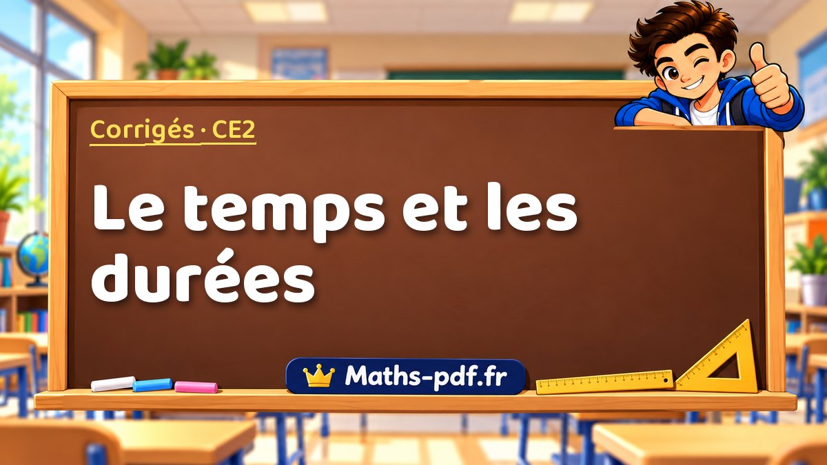 Le temps et les durées – Corrigé d'exercices de maths niveau CE2 sur Maths-pdf.fr