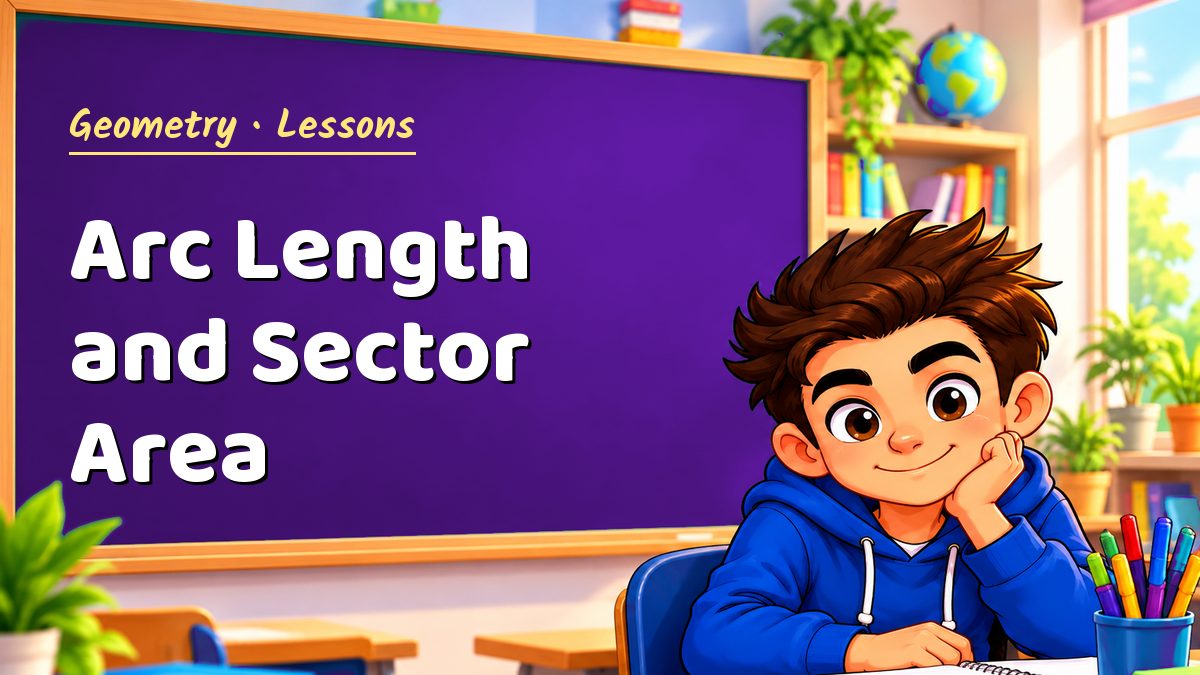 Geometry math lesson: Arc Length and Sector Area – Maths PDF
