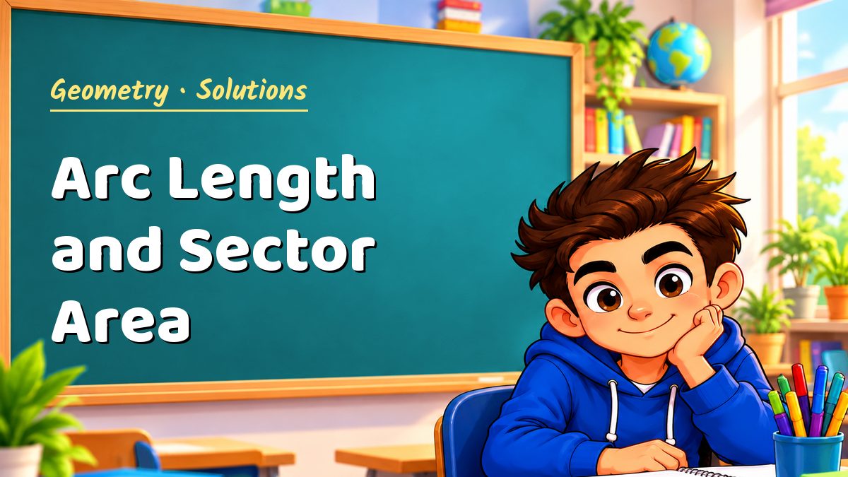 Geometry math worksheet solutions: Arc Length and Sector Area – Maths PDF