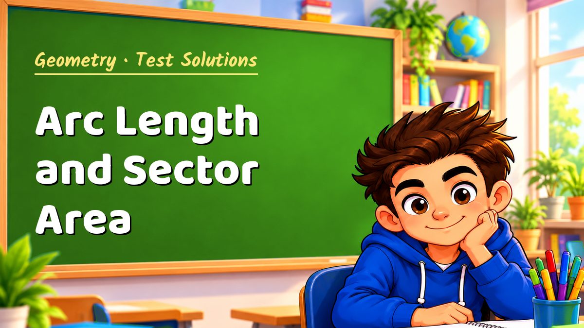 Geometry math test solutions: Arc Length and Sector Area – Maths PDF