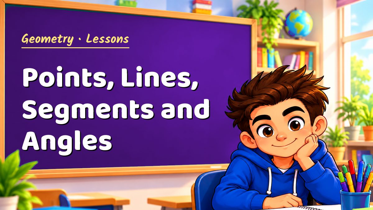 Geometry math lesson: Points, Lines, Segments and Angles – Maths PDF
