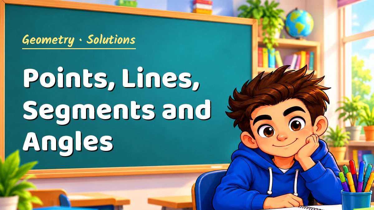 Geometry math worksheet solutions: Points, Lines, Segments and Angles – Maths PDF