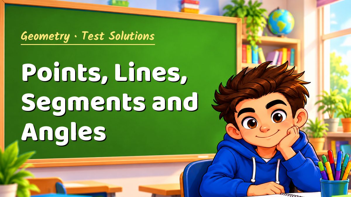Geometry math test solutions: Points, Lines, Segments and Angles – Maths PDF