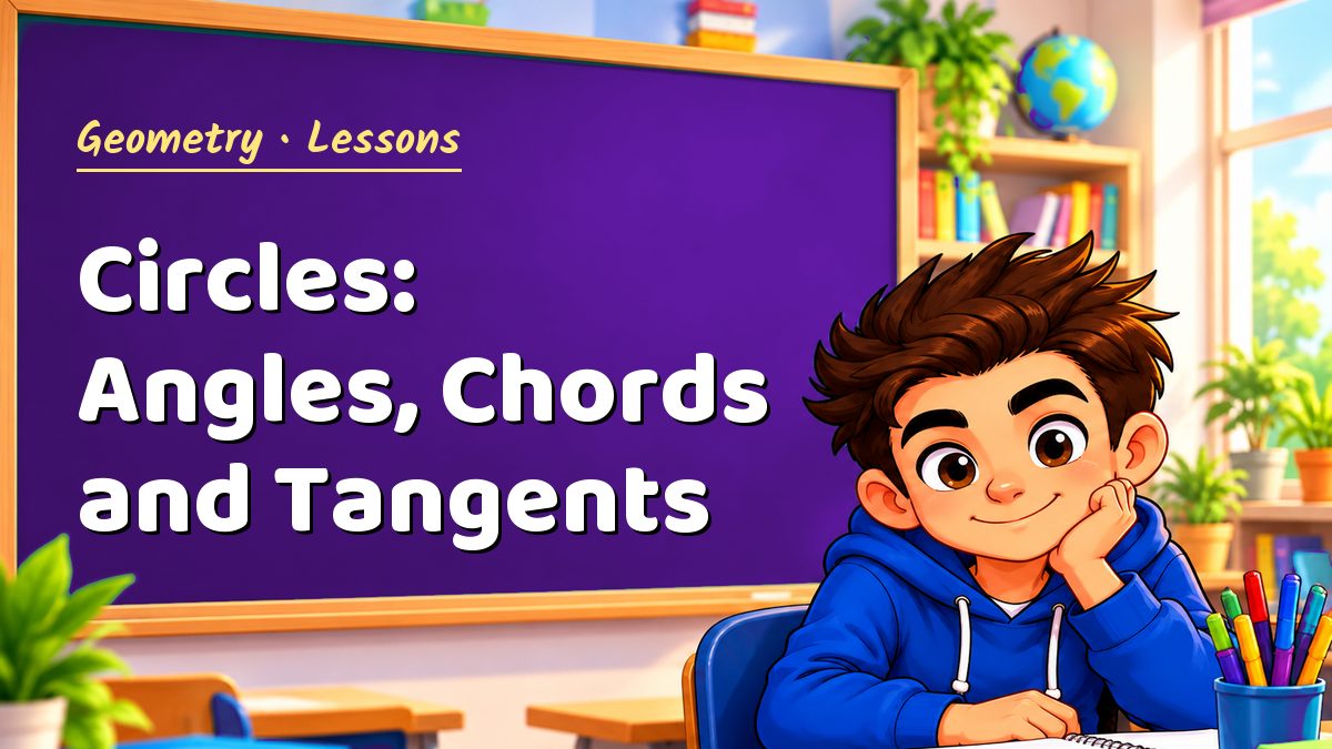 Geometry math lesson: Circles: Angles, Chords and Tangents – Maths PDF
