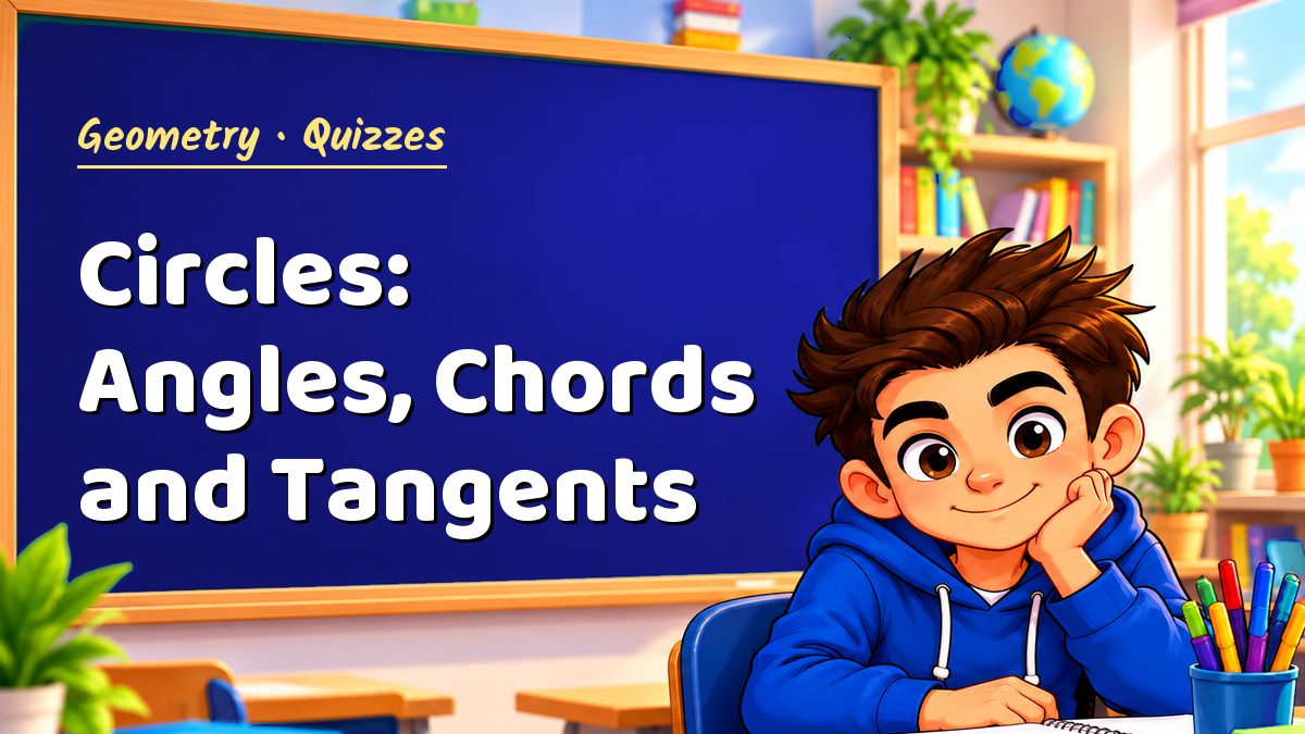 Geometry math quiz: Circles: Angles, Chords and Tangents – Maths PDF