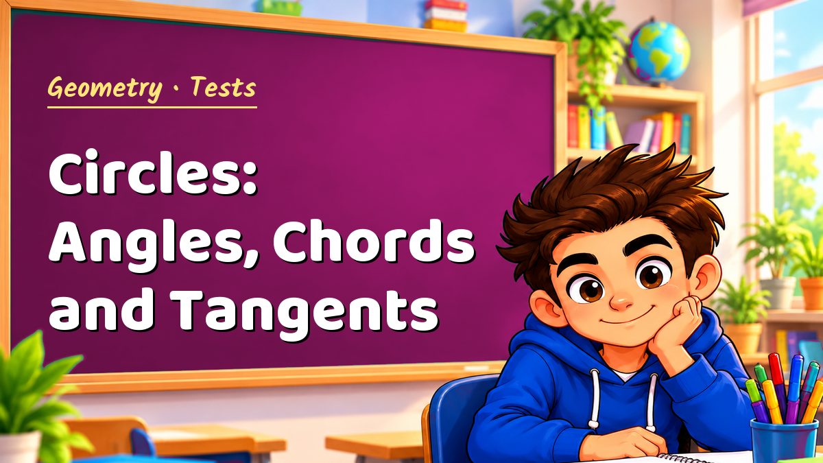 Geometry math test: Circles: Angles, Chords and Tangents – Maths PDF