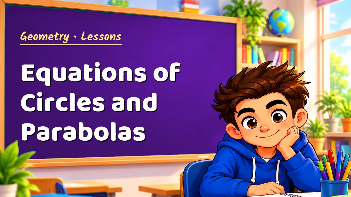 Geometry math lesson: Equations of Circles and Parabolas – Maths PDF