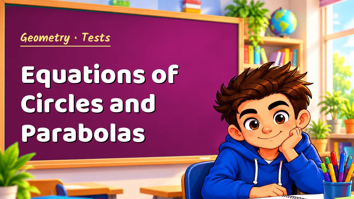 Geometry math test: Equations of Circles and Parabolas – Maths PDF