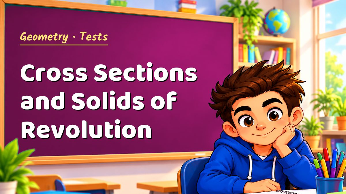 Geometry math test: Cross Sections and Solids of Revolution – Maths PDF