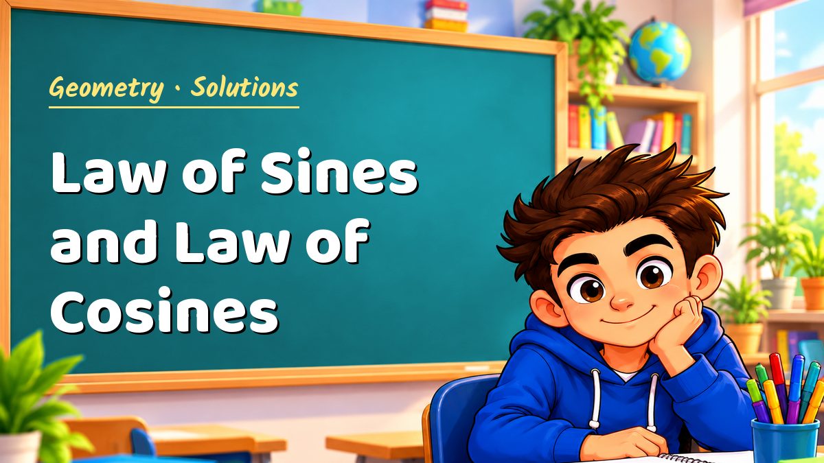 Geometry math worksheet solutions: Law of Sines and Law of Cosines – Maths PDF